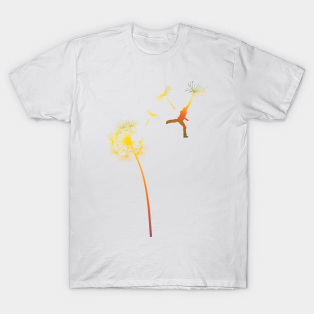 rainbow flying leap graphic illustration T-Shirt by SFDesignstudio